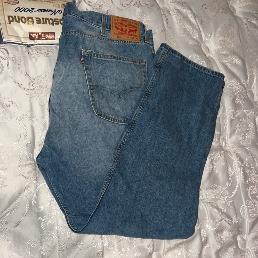 Vintage Levis 505 Jeans Mens 40x32 Blue Straight Leg Regular Fit Mid Rise